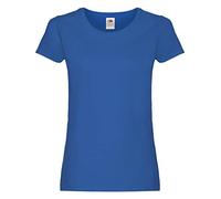 Fruit of the Loom - Camiseta de Manga Corta Ajustada Modelo Lady-Fit Original para Mujer (Pequeña (S)) (Azul eléctrico)