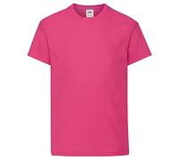 Fruit of the Loom - Camiseta de Manga Corta Original niños (12-13 años/Fucsia)