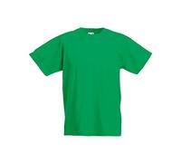 Fruit of the Loom - Camiseta de Manga Corta Original niños (3-4 Años/Verde césped)