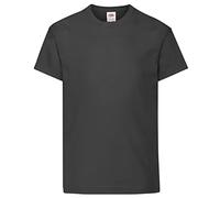 Fruit of the Loom - Camiseta de Manga Corta Original niños (5-6 Años/Negro)