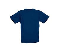 Fruit of the Loom - Camiseta de Manga Corta Original niños (7-8 Años/Azul Marino)