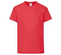 Fruit of the Loom – Camiseta de manga corta Original niños 7-8 años Rojo