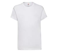 Fruit of the Loom - Camiseta de Manga Corta Original niños (9-11 años/Blanco)