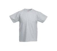 Fruit of the Loom - Camiseta de Manga Corta Original niños (9-11 años/Gris)