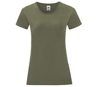 Fruit of the Loom Camiseta de manga corta para mujer Valueweight, verde oliva, XL