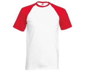 Fruit of the Loom - Camiseta de Manga Corta selecciones/peñas - Hombres (L/Blanco/Rojo)
