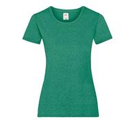 Fruit of the Loom- Camiseta de Manga Corta Valueweight para Mujer (S/Verde Retro)