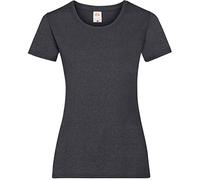 Fruit of the Loom- Camiseta de Manga Corta Valueweight para Mujer (XL) (Gris Oscuro)