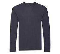 Fruit of the Loom - Camiseta de Manga Larga Modelo Original para Hombre (Extra Grande (XL)/Azul Oscuro)