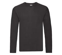 Fruit of the Loom - Camiseta de Manga Larga Modelo Original para Hombre (Mediano (M)/Negro)