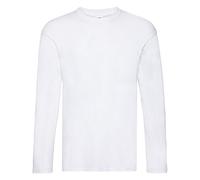 Fruit of the Loom - Camiseta de Manga Larga Modelo Original para Hombre (Pequeño (S)/Blanco)