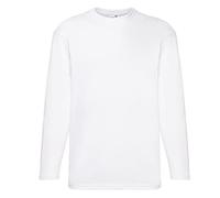 Fruit of the Loom Camiseta de manga larga para hombre con cuello redondo liso