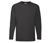 Fruit of the Loom - Camiseta de Manga Larga - para Hombre Negro Negro XL