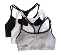 Fruit of The Loom Camiseta Deportiva para Mujer (Paquete de 3), Gris con Tono Negro/Blanco/Negro, 36