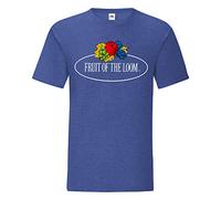 Fruit of the Loom Camiseta Iconic 150 con logotipo vintage en el pecho, Retro Royal Blue Heather - Logo Vintage grande, M