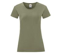 Fruit of the Loom - Camiseta Icónica para Mujer señora (S) (Verde Oliva Clásica)