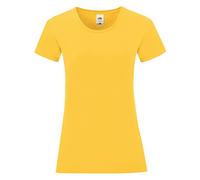 Fruit of the Loom - Camiseta Icónica para Mujer señora (XXL) (Amarillo Girasol)