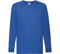 Fruit of the Loom - Camiseta infantil de manga larga Azul azul cobalto 7-8 Años