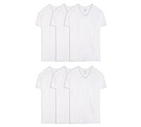 Fruit of the Loom V-Neck Undershirts, Moisture Wicking & Tag Free, Also Available in Sizes Ropa Interior, Tall Man-Blanco-Paquete de 6, XXL (Pack de 6) para Hombre
