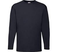 Camiseta de manga larga y cuello redondo para hombre de Fruit of the Loom Azul Blue - Blau - Deep Navy Large