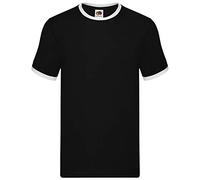 Fruit of the Loom Camiseta, Mehrfarbig - Black/White, Medium