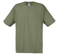 Fruit of the Loom - Camiseta Original de Manga Corta para Hombre - Modelos Screen Stars (L) (Oliva Clásica)