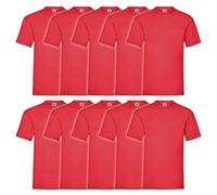 Fruit of the Loom Camiseta Original para Hombre (10 Unidades), Rosso, XL