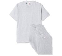 Fruit of the Loom Original T. Camiseta, Gris, XL (Pack de 10) para Hombre