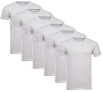 Fruit of the Loom Camiseta para hombre 100% algodón - Camiseta Icónica T con anillo hilado de algodón - Ligero, aireado y suave - más alto, Gris (6 Piezas), L