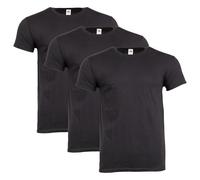Fruit of the Loom Camiseta para hombre 100% algodón - Camiseta Icónica T con anillo hilado de algodón - Ligero, aireado y suave - más alto, Negro (3 Piezas), L