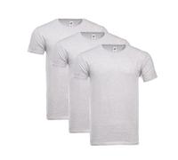 Fruit of the Loom Camiseta para hombre 100% algodón - Camiseta Icónica T con anillo hilado de algodón - Ligero, aireado y suave - más alto, Gris (3 Piezas), S