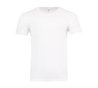 Fruit of the Loom Camiseta para hombre 100% algodón - Camiseta Icónica T con anillo hilado de algodón - Ligero, aireado y suave - más alto, Blanco (1 Pieza), M