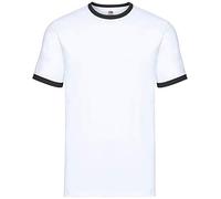 Fruit of the Loom - Camiseta para hombre con cuello y tira en mangas de otro color