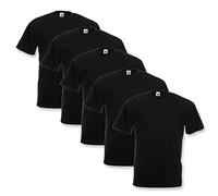 Fruit of the Loom Camiseta para hombre de tejido económico de peso medio, paquete de 5 unidades, Negro , XL