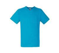 Fruit Of The Loom - Camiseta para hombre, manga corta, cuello de pico azul azur XX-Large