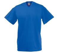 Fruit Of The Loom - Camiseta para hombre, manga corta, cuello de pico azul real XL