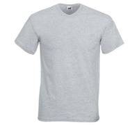 Fruit Of The Loom - Camiseta para hombre, manga corta, cuello de pico gris XL