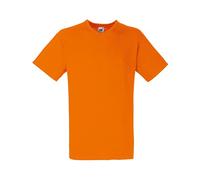 Fruit Of The Loom - Camiseta para hombre, manga corta, cuello de pico naranja L