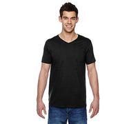 Fruit Of The Loom - Camiseta para hombre, manga corta, cuello de pico negro XL