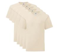Fruit of the Loom Camiseta para hombre Valueweight, 5 unidades, Naturaleza + bolsa de tela Myshirt, XXL