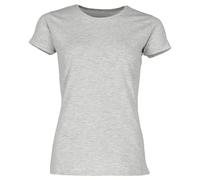 Fruit of the Loom Camiseta para mujer Iconic 150 T, 100% algodón, ajuste femenino, tacto suave, ligera y transpirable, cuello redondo, etiqueta de lágrima, gris, M