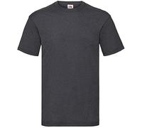 Fruit of the Loom - Camiseta 'Valueweight T', tamaño: S, color: gris oscuro jaspeado, Color gris oscuro jaspeado., S