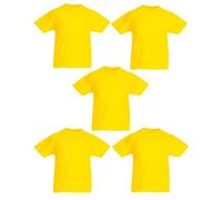 Fruit of the Loom - Camisetas para niño (paquete de 5 unidades, 61-019-0), amarillo, 7-8 Años