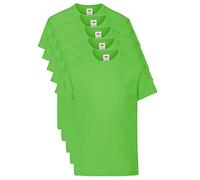 Fruit of the Loom - Camisetas para niño (paquete de 5 unidades, 61-019-0), verde lima, 9-11 Años