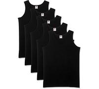 Fruit of The Loom, Chaleco Deportivo Ligero para Hombre (Paquete de 5) Negro Negro (S