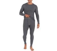 Fruit of the Loom - Conjunto de Ropa Interior térmica reciclada para Hombre (Parte Superior e Inferior), Jaspeado (Greystone Heather), Large