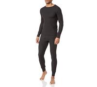 Fruit of the Loom - Conjunto de Ropa Interior térmica reciclada para Hombre (Parte Superior e Inferior), Negro -, Large