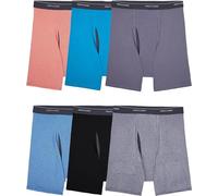Fruit of the Loom Coolzone Boxer Briefs, Moisture Wicking & Breathable, Assorted Color Multipacks Ropa Interior de Hombres, Paquete de 6, Rayas/Liso, XXL (Pack de 6)