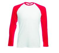 Fruit of the Loom Cotton Largo Contraste Béisbol Manga Camiseta