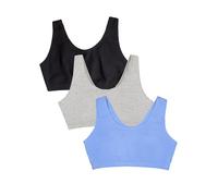 Fruit of the Loom Cotton Tank Bra for Women-Ultimate Comfort & Breathable Fit, Cornflowerblue/Grey/Black